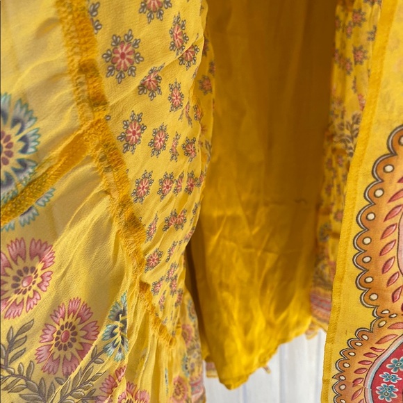 Anthropologie Yellow Floral Skirt - Picture 8 of 8